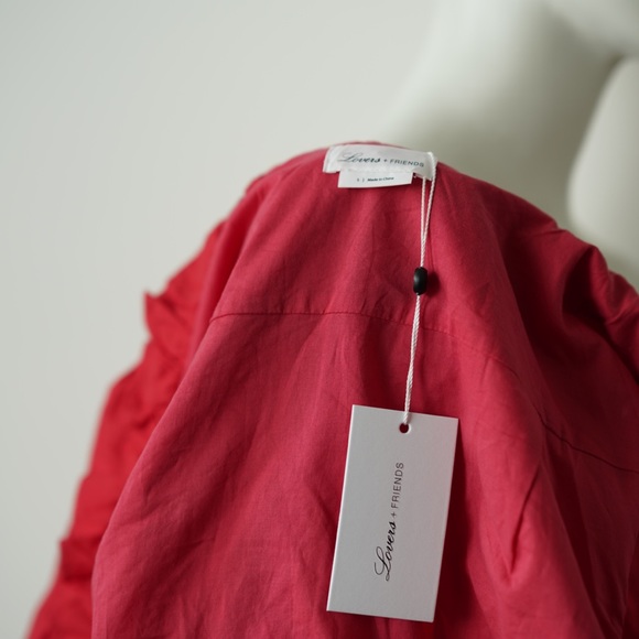 NWT Lovers + Friends Ruffle Wrap Crop Top in Red - Size Small - Picture 6 of 6